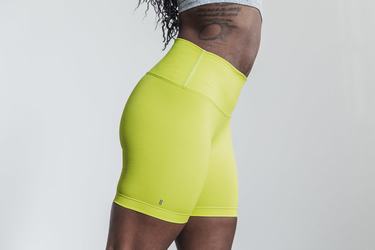 Nobull High-Rise 6" Neon Ribbed Women's Shorts Yellow | Australia (OL5180)